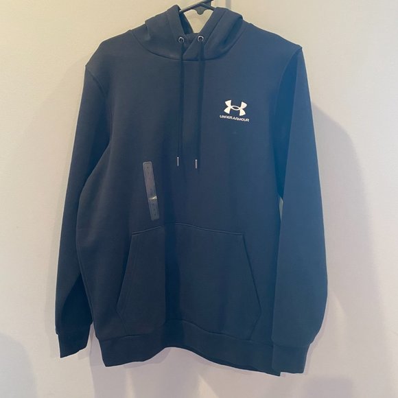 Under Armour Men's Essential Fleece Hoodie Black Size Small NEW - Picture 3 of 8